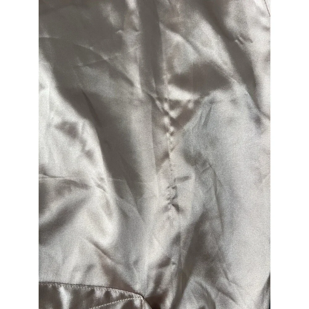 Blush Pink Satin Tie Front Robe Pockets Sash Size Small